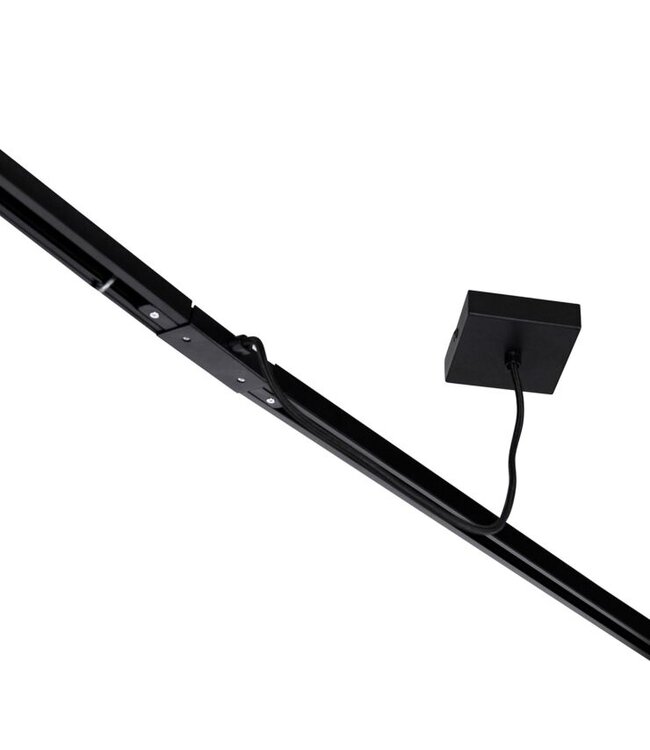 1 Fase Rail 2 wire Middenaansluiting - Incl. Afdekplaat Vierkant Zwart