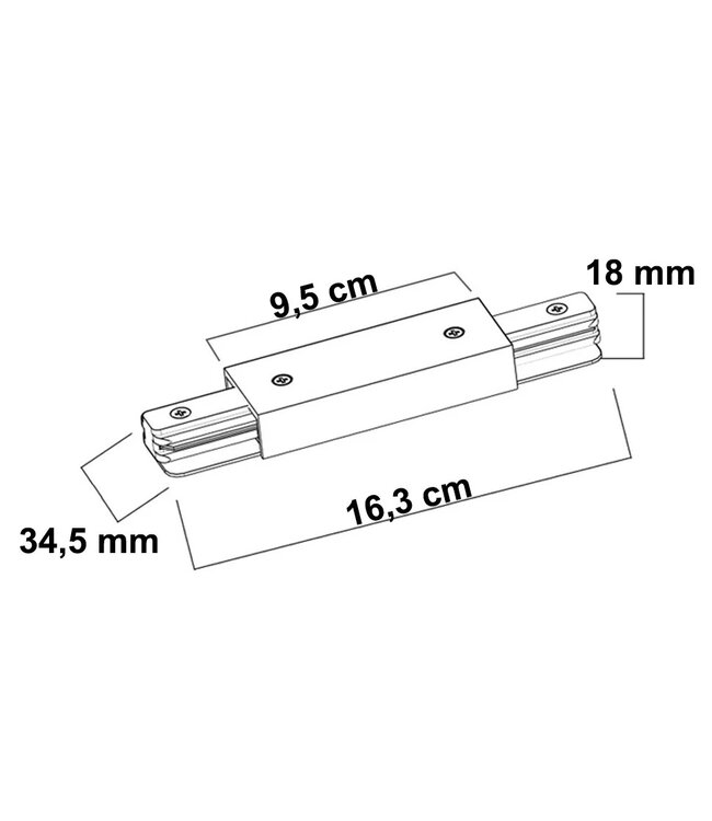 1 Fase Rail 2 wire Middenaansluiting - Wit