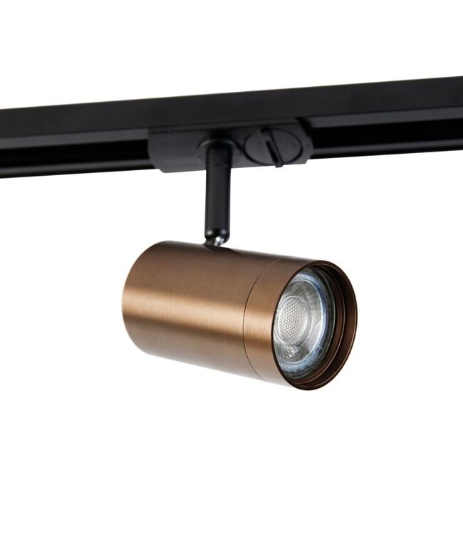 1 Fase Rail armatuur Jen met GU10 Fitting , Donkerbrons Behuizing