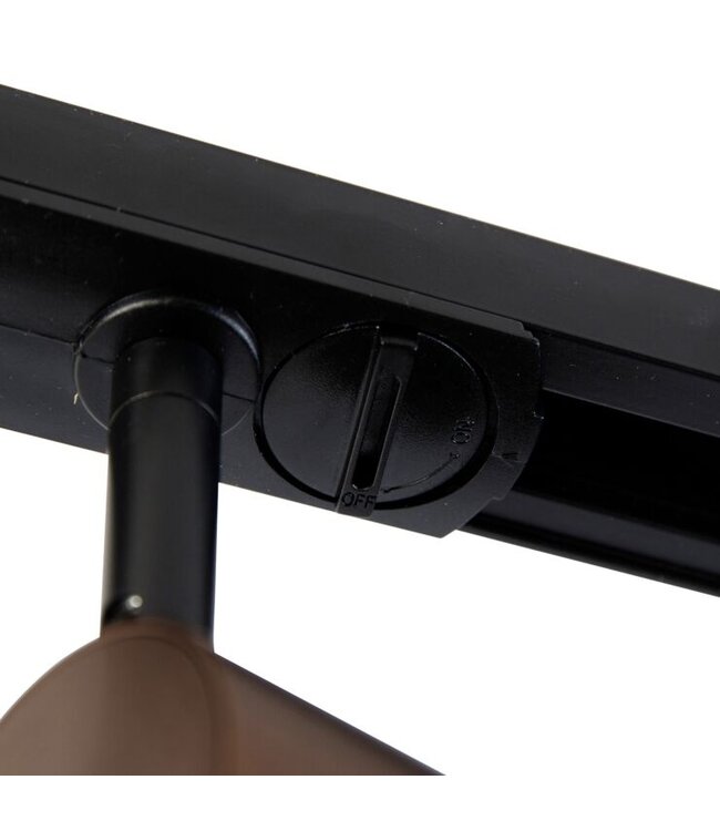 1 Fase Rail armatuur Jen met GU10 Fitting , Donkerbrons Behuizing