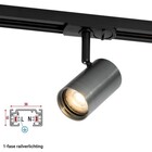 1 Fase Rail armatuur Jen met GU10 Fitting , GunMetal Behuizing