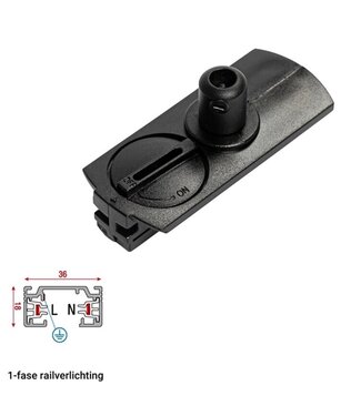 1 Fase Rail Adapter Luxe Zwart - Voor Pendel Armaturen - Maximaal 5 Kilo Belasting