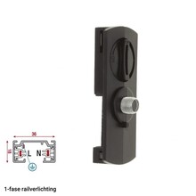 1 Fase Rail Adapter SlimFit Zwart - Voor Pendel Armaturen