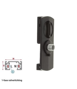 1 Fase Rail Adapter SlimFit Zwart - Voor Pendel Armaturen