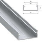 Aluminium Led Strip Profiel  DUAL | ALU | Tot 20mm Led Strip |  27,4x10,5mm | Tot 2 Meter leverbaar