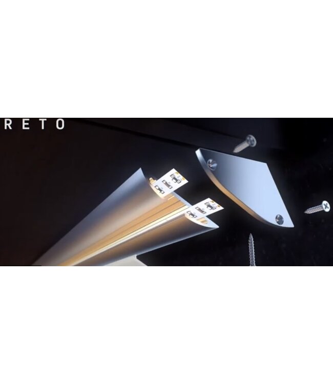 Aluminium Led Strip Profiel  RETO | ALU |  54,9x8mm | Tot 2 Meter leverbaar - Voor onderbouw keuken of kast