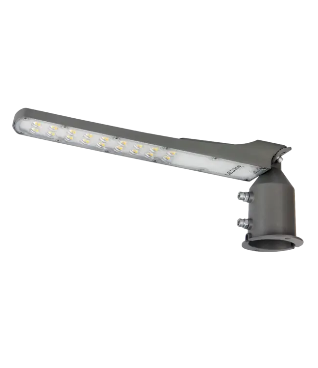 LED Straatlamp Flam 50w, 5000 Lumen, 4000K Neutraal Wit, IP65, Paal/Muurbevestiging, Grijze behuizing, 2 Jaar Garantie