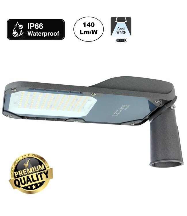 Prime Led Straatverlichting 50w, 7000 Lm (140lm/w), IP66, IK08, 3 Jaar Garantie