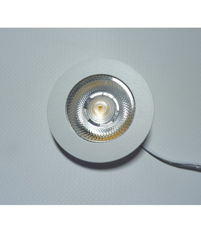 LED Meubelspot / Inbouw spot 3W, 2700K Warm Wit, 240 Lumen, 12VDC, IP44, Gatmaat 55mm, Witkleurig, 2 Jaar Garantie