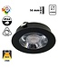LED Meubelspot / Inbouw spot 3W, 2700K Warm Wit, 240 Lumen, 12VDC, IP44, Gatmaat 55mm, Zwartkleurig, 2 Jaar Garantie