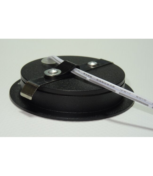 LED Meubelspot / Inbouw spot 3W, 2700K Warm Wit, 240 Lumen, 12VDC, IP44, Gatmaat 55mm, Zwartkleurig, 2 Jaar Garantie