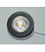 LED Meubelspot / Inbouw spot 3W, 2700K Warm Wit, 240 Lumen, 12VDC, IP44, Gatmaat 55mm, Zwartkleurig, 2 Jaar Garantie