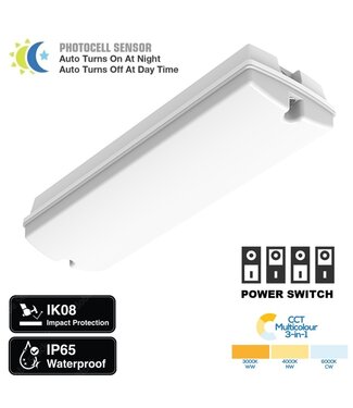 LED Portiek Verlichting, Wattage Switch 4/5.4/6.7/8W, CCT- Switch, Met Daglichtsensor, 2 Jaar Garantie