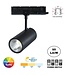 PRIME 3 Fase LED Rail Spot Koker met Wattage switch: 14-29W,  CCT-Switch, 1240 tot 3195 lumen, CRI>90, Zwarte Behuizing , 5 Jaar Garantie