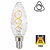E14 Filament Ribbel LED Kaarslamp 2w Helder, 100 Lumen, 2400K Flame, Dimbaar, 2 Jaar Garantie