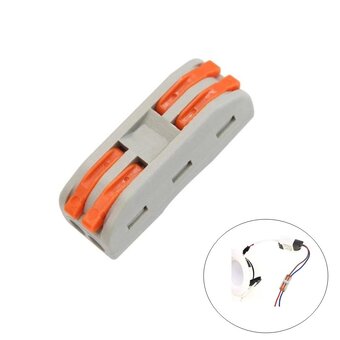 Snelkoppeling Verbindingslasklem 2-Vaks | Doorverbinder 2x2 |  0.08-4 mm² | Grijs | 32A