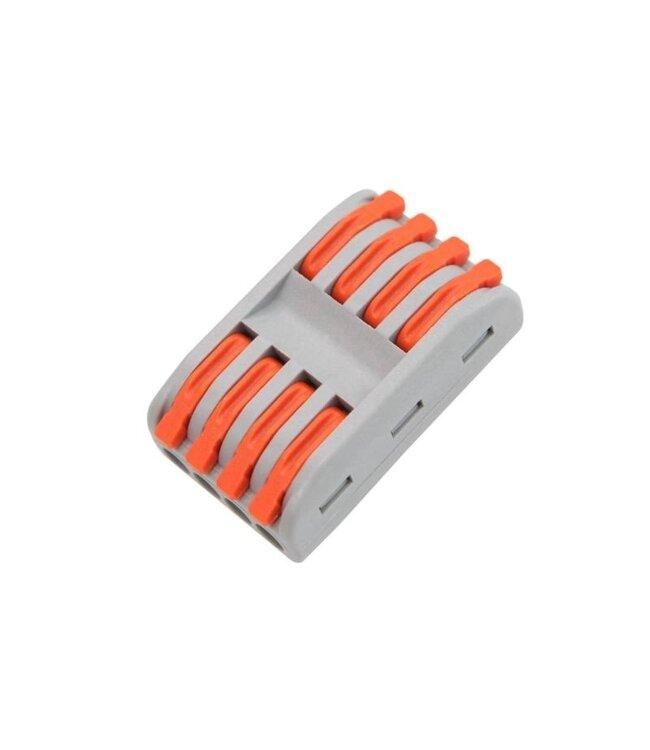 Snelkoppeling Verbindingslasklem 4-Vaks | Doorverbinder 4x4 |  0.08-4 mm² | Grijs | 32A