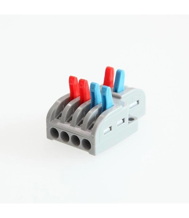 Snelkoppeling Verbindingslasklem 2x4Vaks | Doorverbinder 2x4 |  0.08-4 mm² | Grijs | 32A
