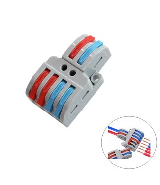 Snelkoppeling Verbindingslasklem 2x4Vaks | Doorverbinder 2x4 |  0.08-4 mm² | Grijs | 32A