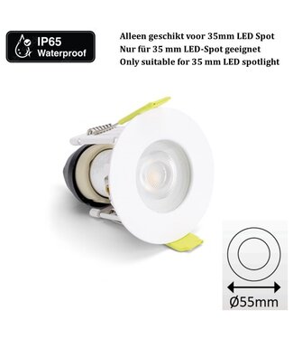 Mini Led Spot Armatuur wit, IP65 waterbestendig, Gatmaat 43mm, incl. GU10 Fitting