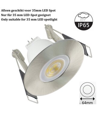 MR11 Led Spot Armatuur Staal, IP65 waterbestendig, Gatmaat 45mm, Alleen geschikt voor 35MM Spots