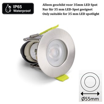 Mini Led Spot Armatuur Staal, IP65 waterbestendig, Gatmaat 43mm, incl. GU10 Fitting