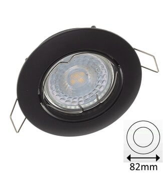 Inbouw LED Spot Zwart met Klemveer - IP20 - Gatmaat 72mm