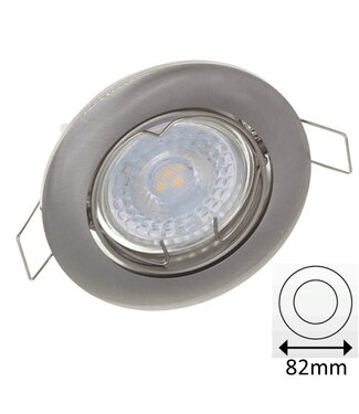 Inbouw LED Spot Staal/Nickel met Klemveer - IP20 - Gatmaat 72mm