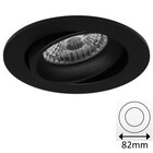 Led Spot Armatuur Zwart, Verdiept, Kantelbaar, IP20, Kliksysteem. Zaagmaat 72mm