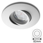Led Spot Armatuur Wit, Verdiept, Kantelbaar, IP20, Kliksysteem. Zaagmaat 72mm