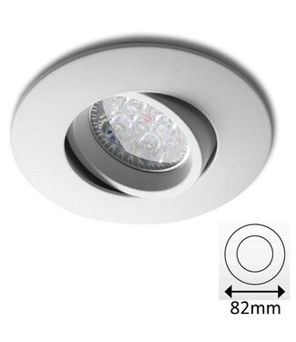 Led Spot Armatuur Wit, Verdiept, Kantelbaar, IP20, Kliksysteem. Zaagmaat 72mm