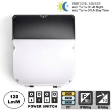 LED Wallpack Slim 20/30w, 2400/3600 Lumen, CCT Switch (3000K/4000K/6000K), Met Schemersensor, IP65, IK10, 3 Jaar Garantie