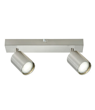 Opbouw Bar Spot Armatuur Satin Nickel Siena - 2x GU10 (max 10 watt per spot) - IP20