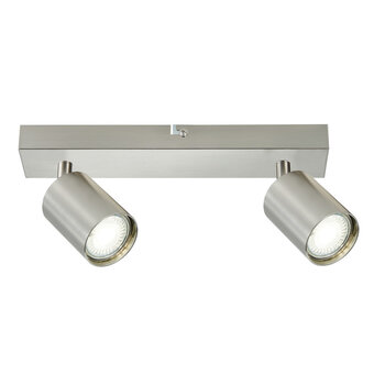 Opbouw Bar Spot Armatuur Satin Nickel Siena - 2x GU10 (max 10 watt per spot) - IP20