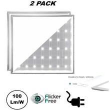 2 PACK - ECO Backlit LED Paneel 60x60cm, Smalle Rand, 40w, 4000 Lumen (100lm/w), Flikkervrije Driver, 2 Jaar Garantie