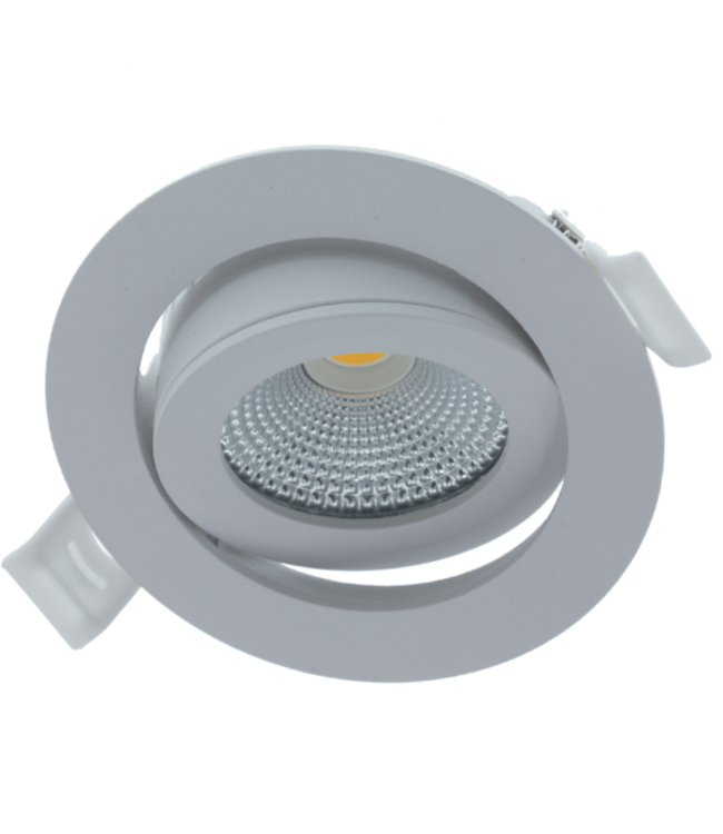 Zigbee3.0 Inbouw LED Spot 5w Flat, 420 Lumen, RGB+CCT (1800K>6500K), Kantelbaar, IP44, Wit Armatuur, Gatmaat 69mm, 2 Jaar Garantie
