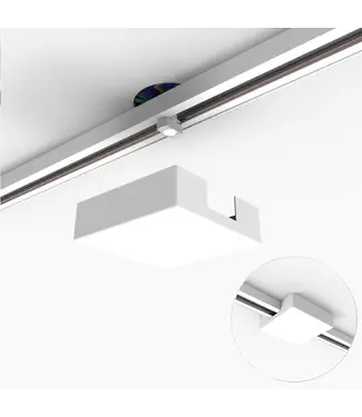 Plafondplaat railsysteem wit vierkant 1-fase