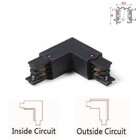 Universele 3 Fase Rail 4 Wire L-Hoekverbinding - BINNENLIJN en BUITENLIJN - Zwart