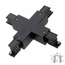 3 Fase Rail 4 Wire X-Koppelstuk - Zwart