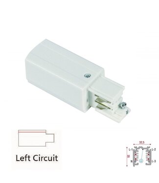 3 Fase Rail 4 Wire Aansluitblok  LINKS - Wit