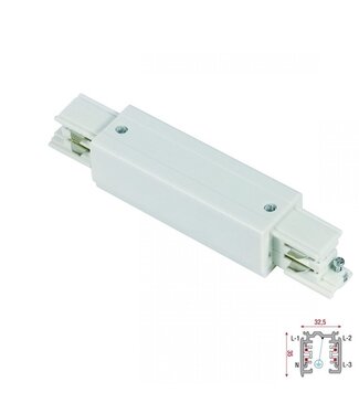 3 Fase Rail 4 Wire MIDDEN-Aansluitblok - Wit