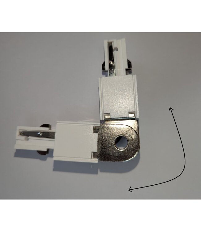 Universele 3 Fase Rail 4 Wire L-Hoekverbinding - BINNENLIJN en BUITENLIJN - Wit