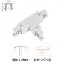 Universele 3 Fase Rail 4 Wire T-Verbinding -RECHTS - BINNENLIJN en BUITENLIJN - Wit