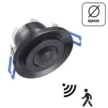 Inbouw Bewegingsmelder Zwart, 360 graden, Max. 800w, IP20, 2 Jaar Garantie