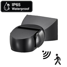 Opbouw Bewegingsmelder Zwart, 180 graden, Max. 1200w, IP65, 2 Jaar Garantie