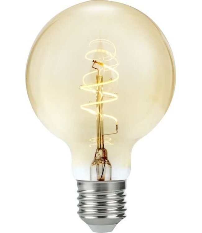 SPL E27 Led Bollamp G80 Slim-Flex, 4,2 Watt, 470 Lumen, 2200K Flame, CRI90, Dimbaar, Goudkleurig Glas, 2 Jaar Garantie