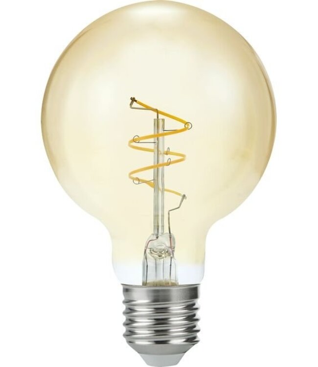 SPL E27 Led Bollamp G80 Slim-Flex, 4,2 Watt, 470 Lumen, 2200K Flame, CRI90, Dimbaar, Goudkleurig Glas, 2 Jaar Garantie
