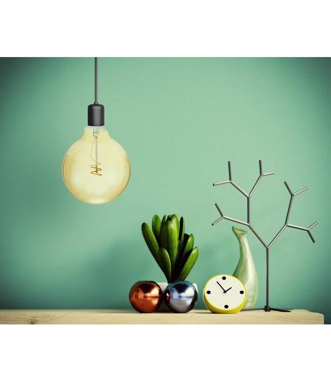 SPL E27 Led Bollamp G125 Slim-Flex, 4,2 Watt, 470 Lumen, 2200K Flame, CRI90, Dimbaar, Goudkleurig Glas, 2 Jaar Garantie