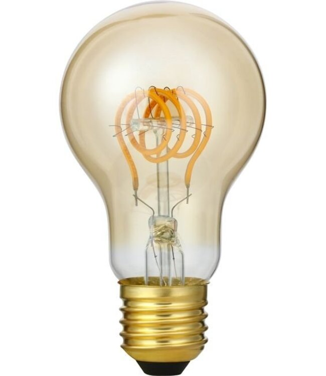 SPL E27 Led Bollamp A60 Slim-Flex, 5 Watt, 460 Lumen, 2200K Flame, 3 Steps-Dim (100%/50%/25%), Goudkleurig Glas, 2 Jaar Garantie