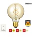 SPL E27 Led Bollamp G80 Fila-Flex, 5 Watt, 460 Lumen, 2200K Flame, 3 Steps-Dim (100%/50%/25%), Goudkleurig Glas, 2 Jaar Garantie